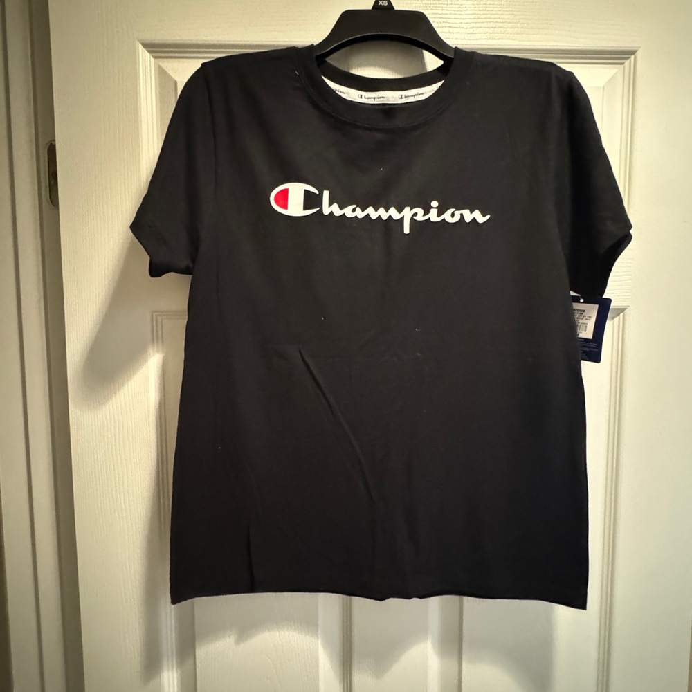 Champion Black Tee with Logo